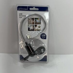 New USB Personal Flexible Mini Fan by Principal, USB 1.1 or 2.0 Sealed Black